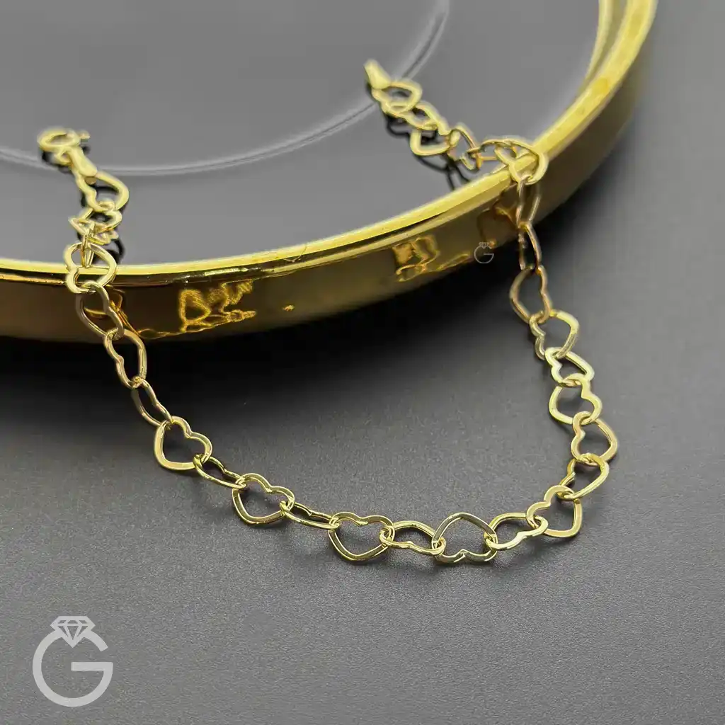 دستبند طلای قلبی متصل (12) دستبند طلای قلبی متصل