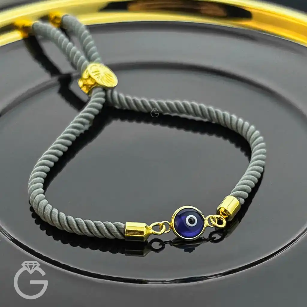 دستبند طلای چشم نظر با بند ابریشمی (10) دستبند طلای چشم نظر با بند ابریشمی