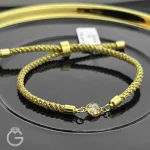 دستبند مارشال شکلاتی طلایی با پلاک طلای مارکو