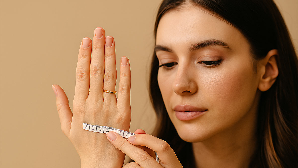 راهنمای سایزبندی حلقه ساده طلاگرام