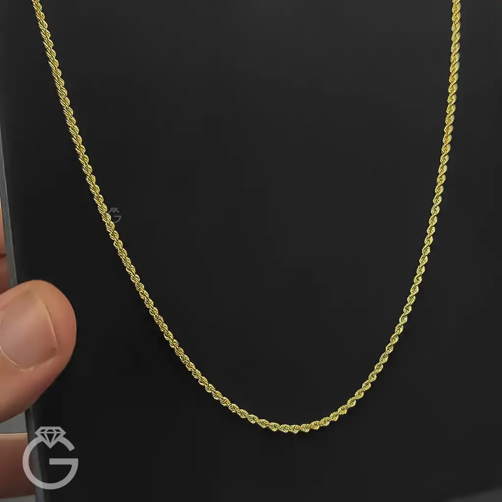 زنجیر طلای طنابی قطر 2 میل (10) زنجیر طلای طنابی قطر 2 میل
