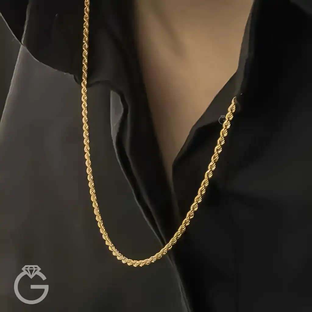 زنجیر طلای طنابی قطر 2 میل (11) زنجیر طلای طنابی قطر 2 میل