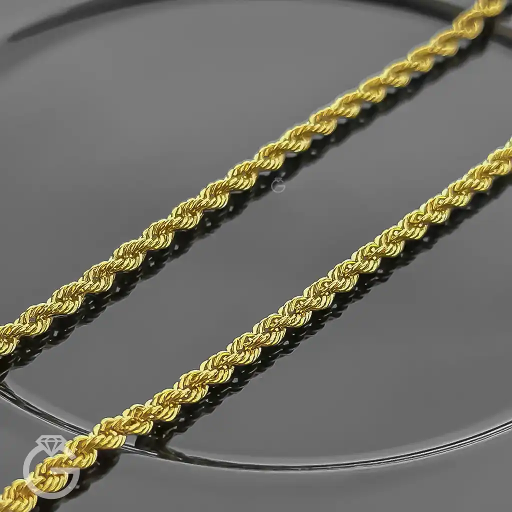 زنجیر طلای طنابی قطر 3 میل (10) زنجیر طلای طنابی قطر 3 میل