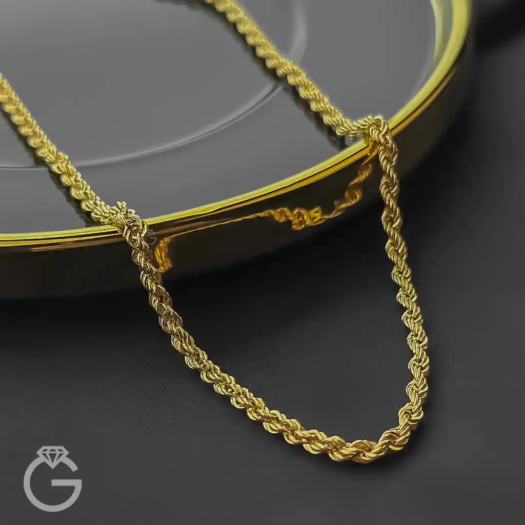 زنجیر طلای طنابی قطر 3 میل (13) زنجیر طلای طنابی قطر 3 میل