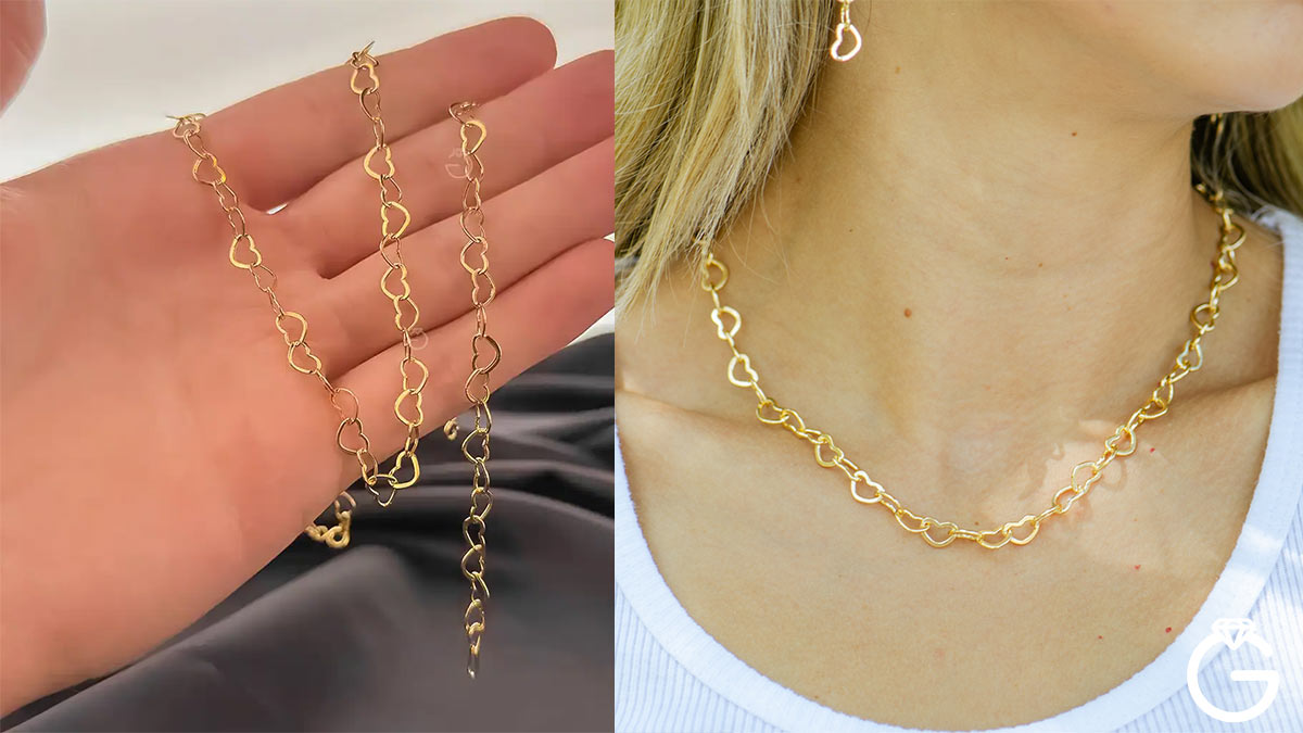 خصوصیات گردنبند طلای قلبی متصل