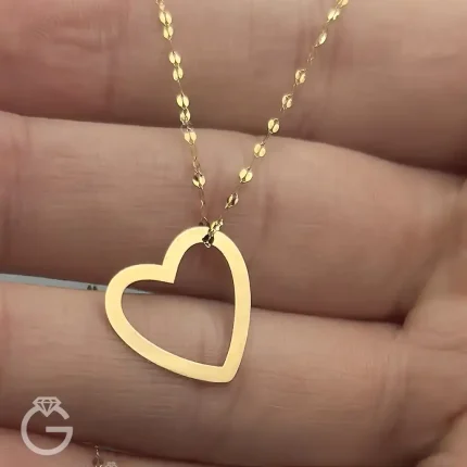 گردنبند طلای قلب لیزری