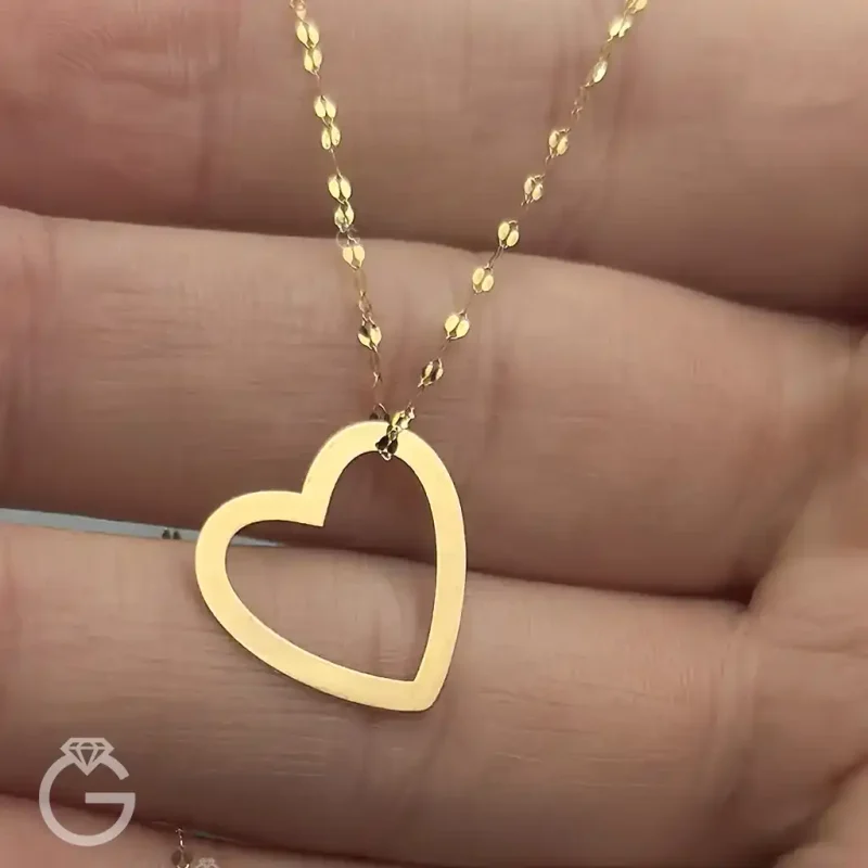 گردنبند طلای قلب لیزری