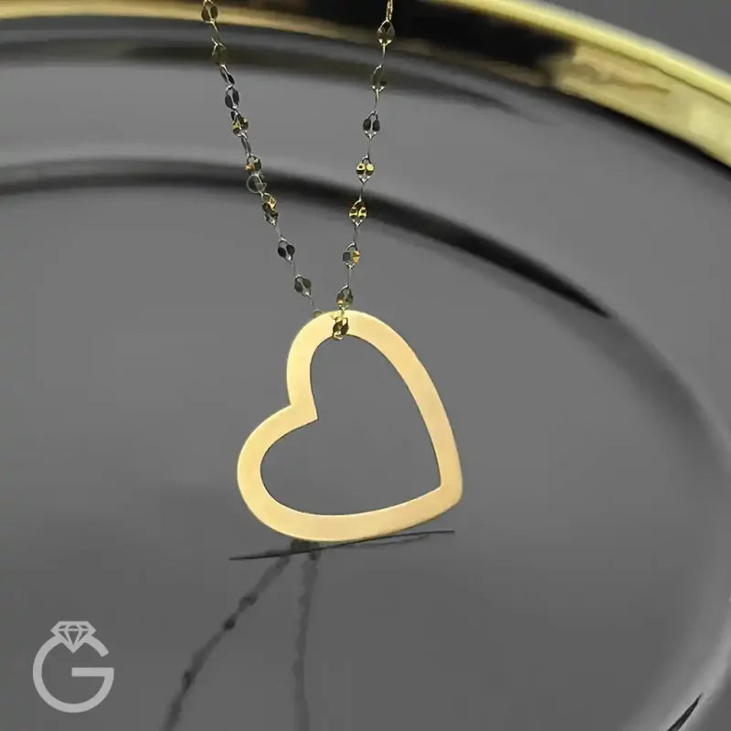 گردنبند طلای قلب لیزری