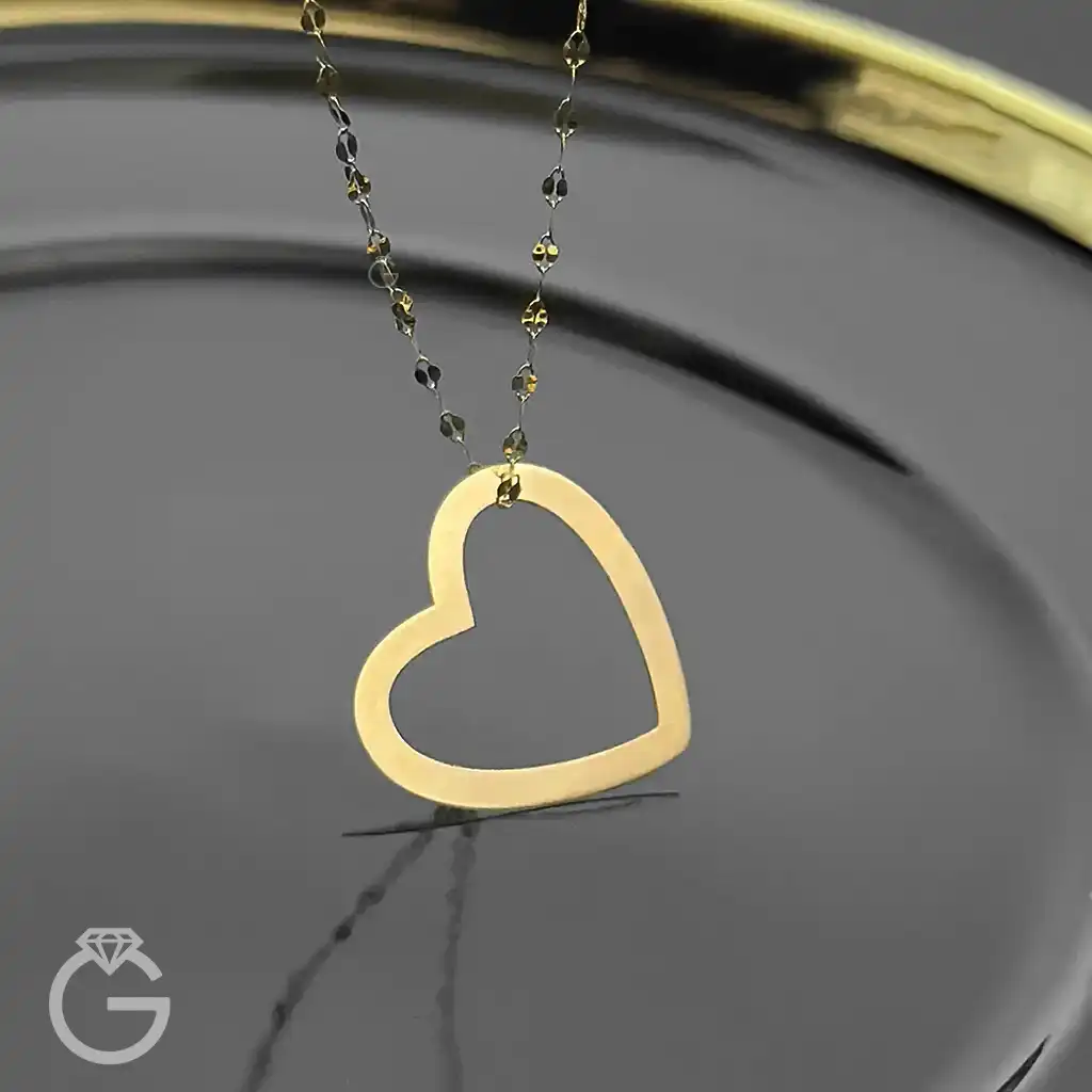 گردنبند طلای قلب لیزری (12) گردنبند طلای قلب لیزری