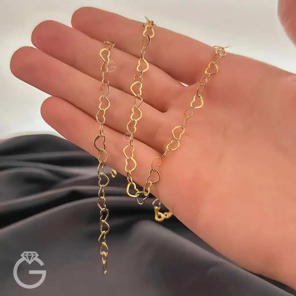 گردنبند طلای قلبی متصل (11) گردنبند طلای قلبی متصل