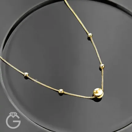 گردنبند طلای گوی تراش لوکس