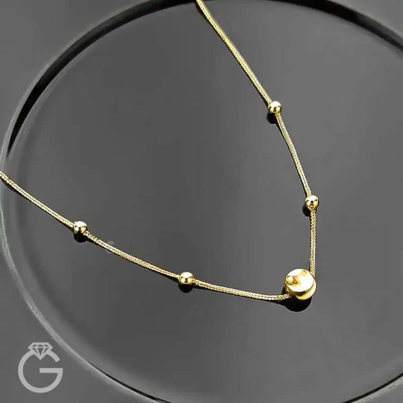 گردنبند طلای گوی تراش لوکس