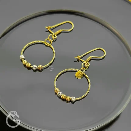 گوشواره طلای عصایی با گوی البرنادو