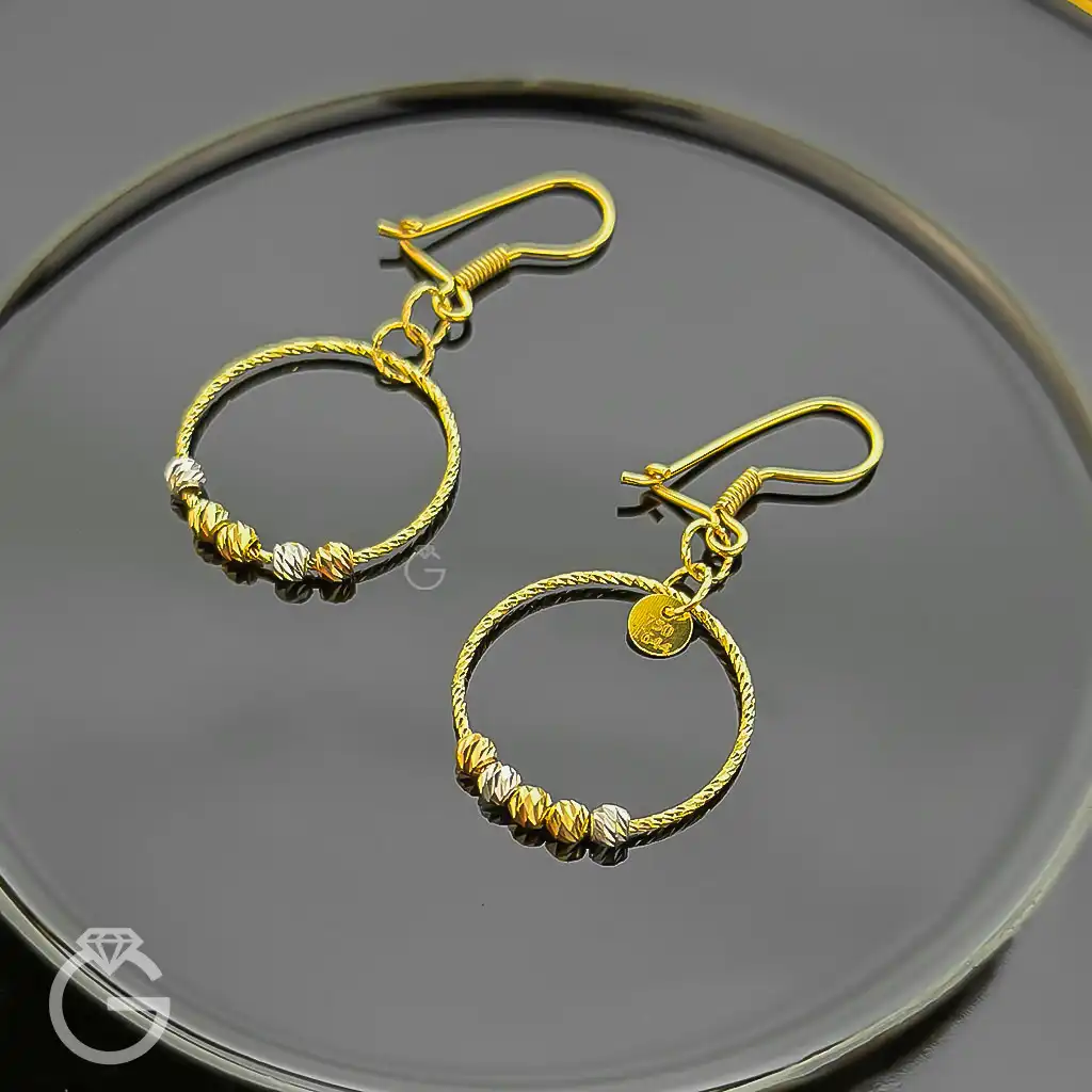 گوشواره طلای عصایی با گوی البرنادو (9) گوشواره طلای عصایی با گوی البرنادو