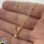 گردنبند طلای قلب و گوی