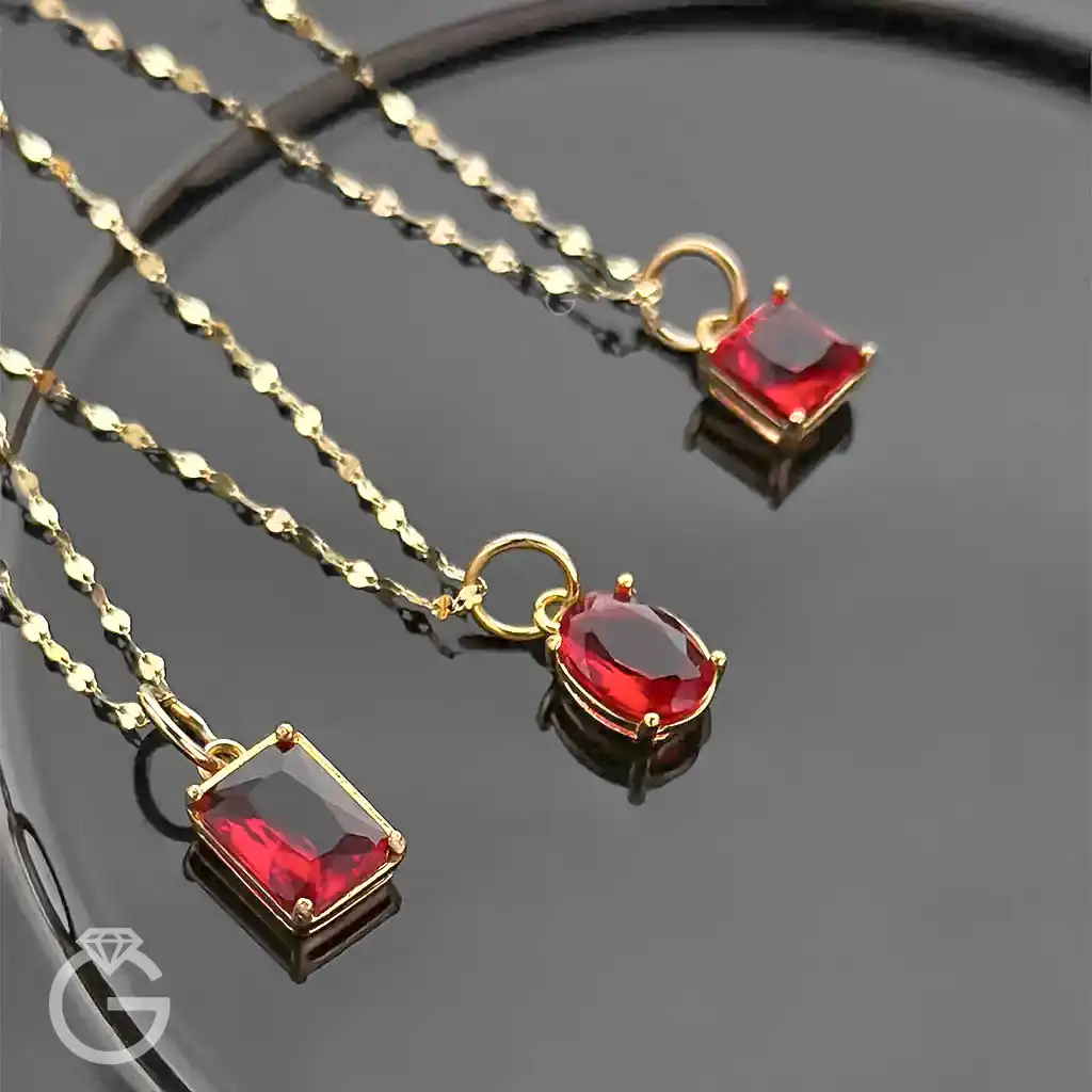 آویز طلای سولیتر قرمز (11) آویز طلای سولیتر قرمز