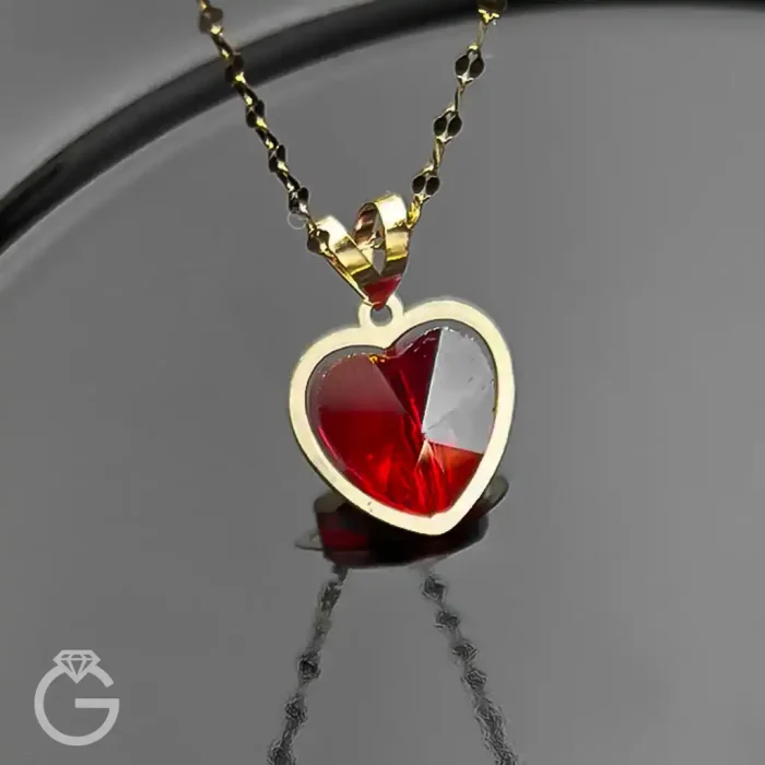 آویز طلای قلب سواروسکی (10) آویز طلای ولنتاین