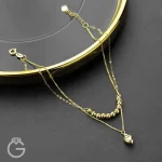 دستبند طلای قلب دو رج