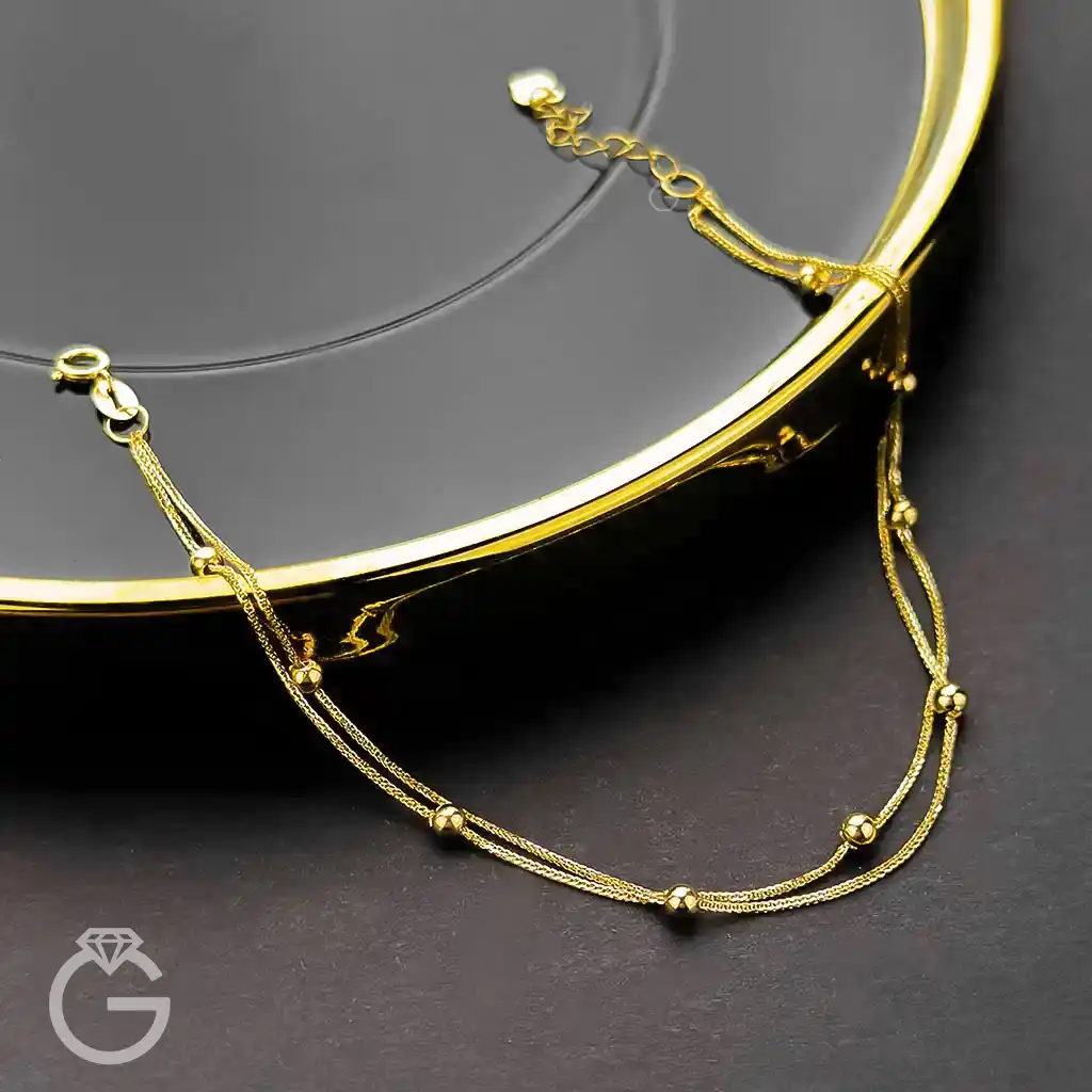 دستبند طلای گوی دو رج (10) دستبند طلای گوی دو رج