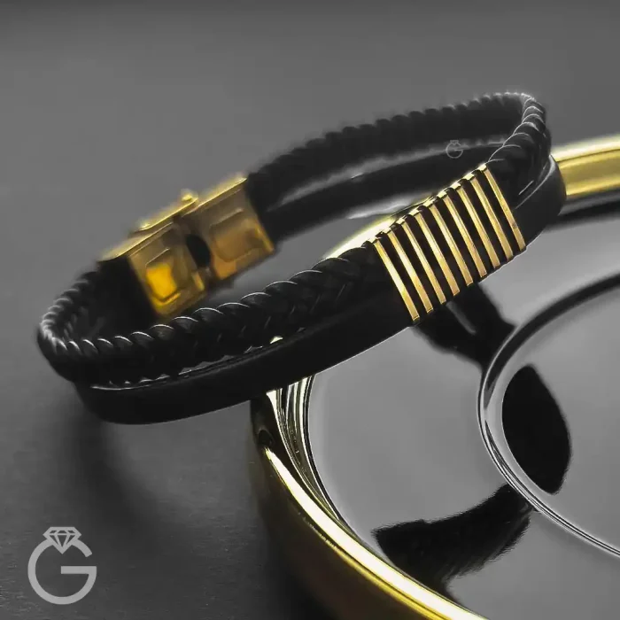 دستبند-چرم-و-طلا-کد-010172