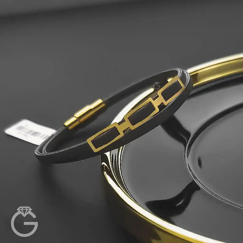 دستبند چرم و طلا کد 010176 (10) دستبند چرم و طلا کد 010176