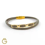 دستبند چرم و طلا کد 010176