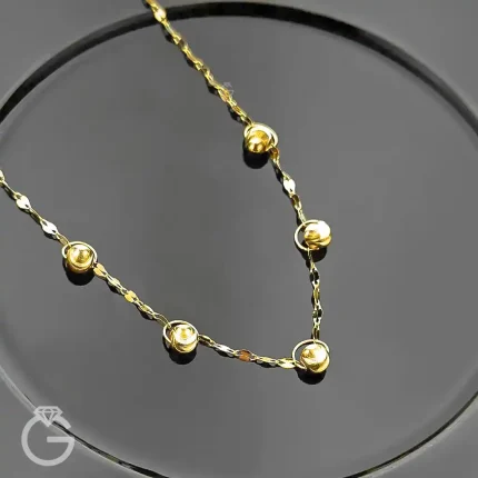 گردنبند طلای 5 گوی تراش