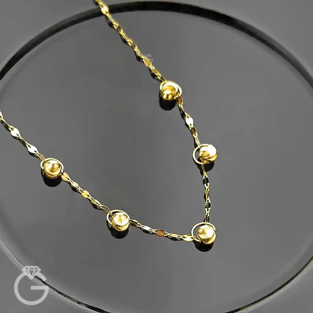 گردنبند طلای 5 گوی تراش (11) گردنبند طلای 5 گوی تراش