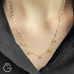 گردنبند طلای 5 گوی تراش