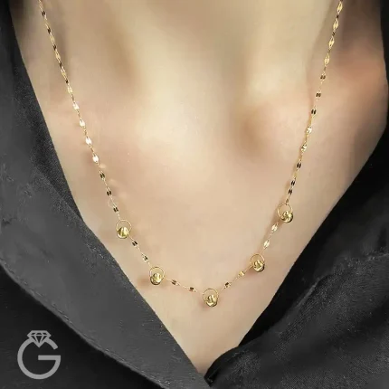 گردنبند طلای 5 گوی تراش