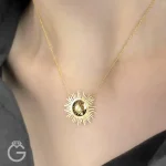 گردنبند طلای خورشیدی دو