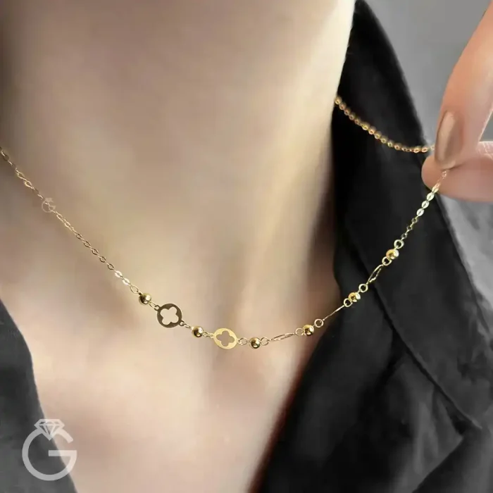 گردنبند طلای طرح گل