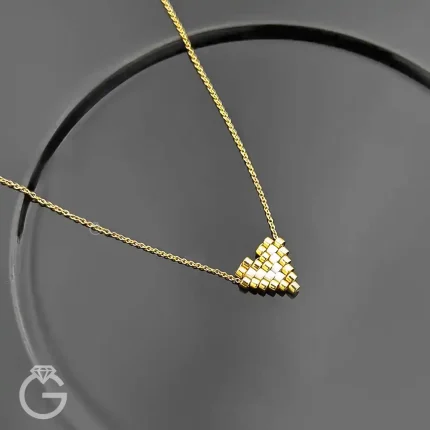 گردنبند طلای قلب میوکی سفید