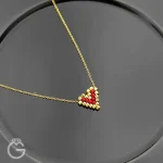 گردنبند طلای قلب میوکی قرمز