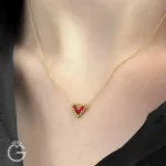 گردنبند طلای قلب میوکی قرمز