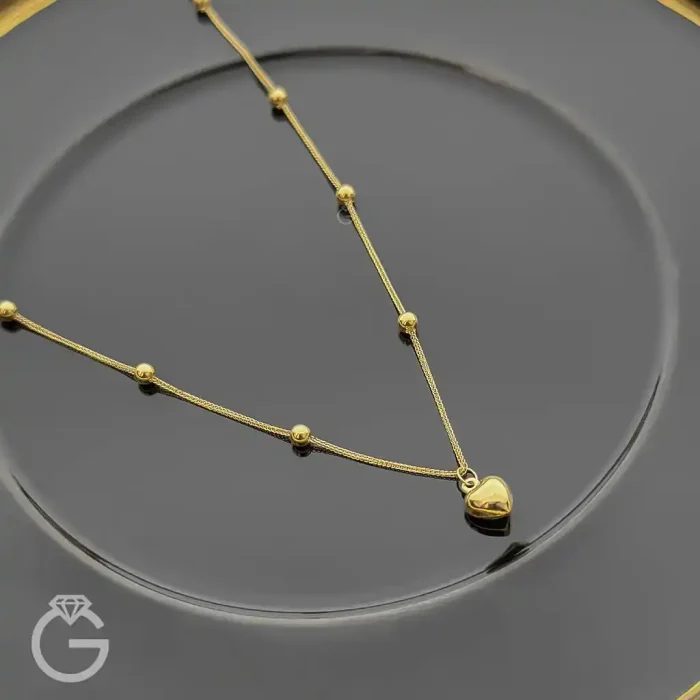گردنبند طلای قلب و گوی دو (11) گردنبند طلای قلب و گوی دو