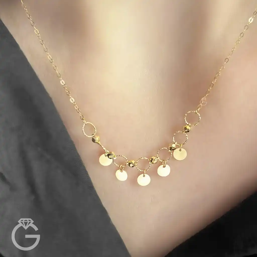 گردنبند طلای گوی و سکه (12) گردنبند طلای گوی و سکه