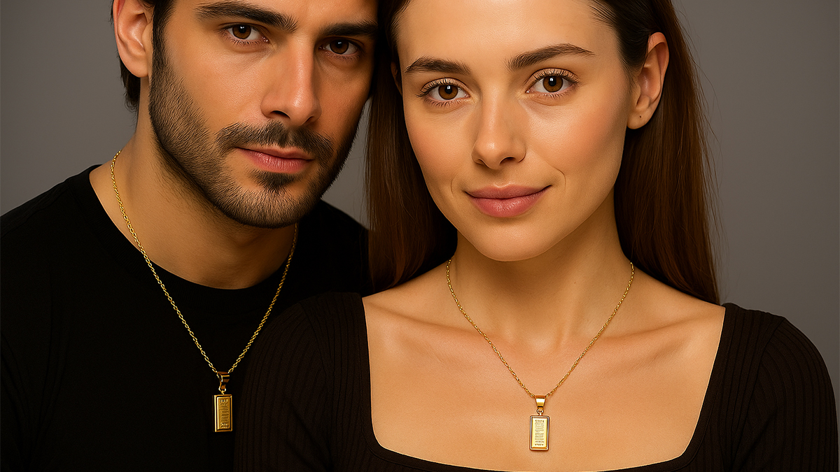 آشنایی با آویز طلا طرح شمش طلاگرام