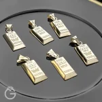 آویز طلا طرح شمش