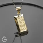 آویز طلا طرح شمش