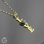 آویز طلای Love با سنگ سوارو
