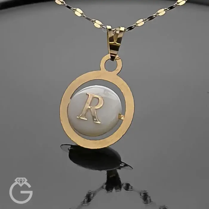 آویز طلای حروف صدفی