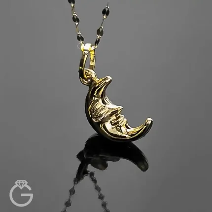 آویز طلای ماه سه بعدی