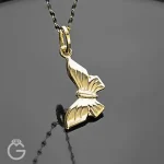 آویز طلای پروانه سه بعدی