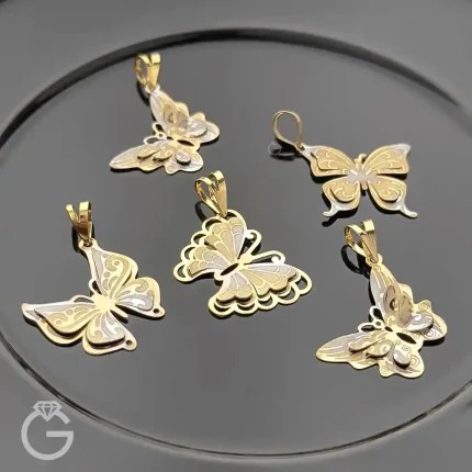 آویز طلای پروانه لیزری