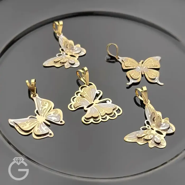 آویز طلای پروانه لیزری (10) آویز طلای پروانه لیزری