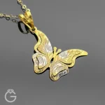 آویز طلای پروانه لیزری