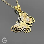 آویز طلای پروانه لیزری