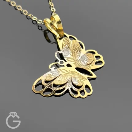 آویز طلای پروانه لیزری