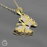 آویز طلای پروانه لیزری